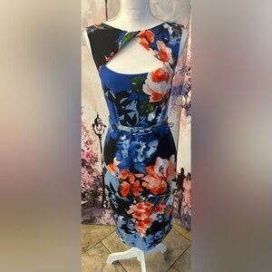 Cache - Floral Cut Out Twist Neck Dress. Size M. Brand New.
